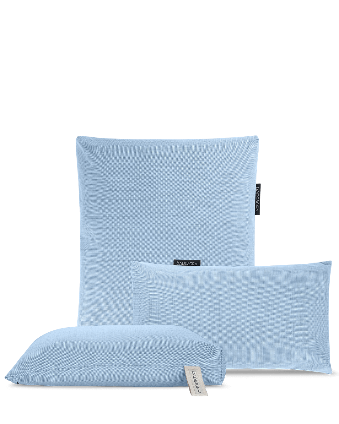 Badesofa Rückenkissen Größe Large, Sitzkissen und Fusskissen in Blau