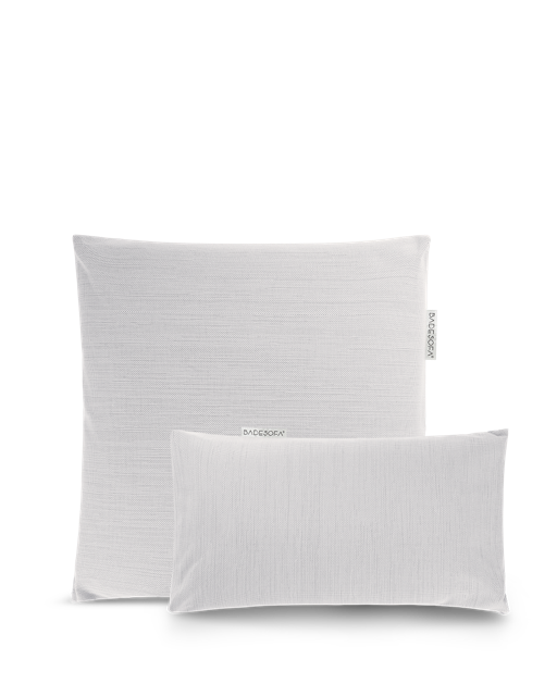 Badesofa Rückenkissen Größe Medium und Fusskissen in Cloud Hellgrau